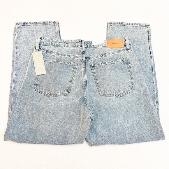 & Denim 90's Boyfriend Jeans High Waist Light Wash Denim Size 12 NWT - Picture 5 of 8